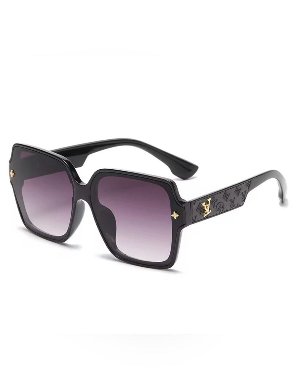 LV  Black Square Sunglasses with Purple Gradient Lenses no box no dust bag